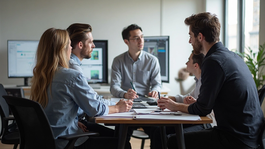 Design team collaborating on a project