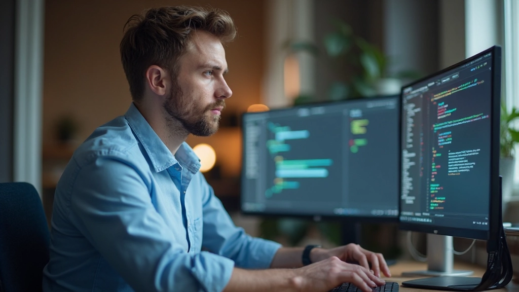 Laptop scherm toont mobiel-first CSS code met media queries in een code editor